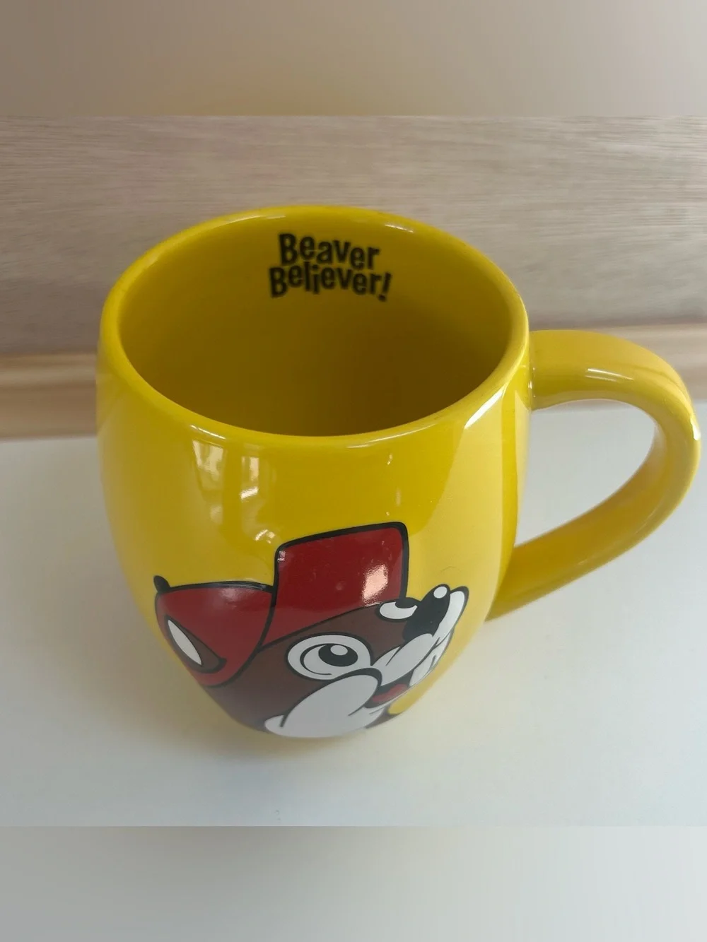 BUVC-EE'S Yellow Cartoon Beaver Character Ceramic Coffee 5in. Mug - Picture 2 of 3